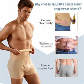 img 2 attached to Get A Slim And Toned Look With TAILONG Men'S High-Waist Tummy Control Shorts And Body Shaper Underwear