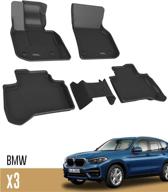 🚗 custom fit kagu series all-weather floor mats for bmw x3 (g01) 2018-2022 / bmw x4 (g02) 2019-2022, 3d maxpider car floor liners in black (1st & 2nd row) logo