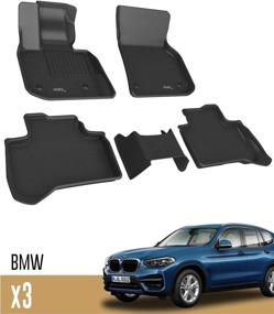 img 4 attached to 🚗 Custom Fit Kagu Series All-Weather Floor Mats for BMW X3 (G01) 2018-2022 / BMW X4 (G02) 2019-2022, 3D MAXpider Car Floor Liners in Black (1st & 2nd Row)