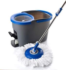 img 3 attached to Simpli-Magic 79229 Spin Mop Bundle with 3 Mop Heads - Regular Size, Blue/Grey