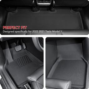 img 2 attached to 🚗 BASENOR Tesla Model Y Floor Mats All-Weather 3D Full Set Liners | Anti-Slip & Waterproof Frunk & Trunk Mat Accessories | Compatible with 5 Seat Model Y | 10PCS