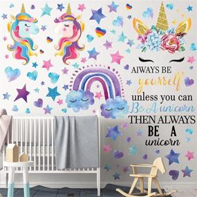 img 4 attached to Unicorn Removable Stickers Bedroom Birthday Nursery at Décor