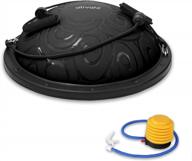 get fit with ativafit balance ball half trainer: inflatable yoga ball with resistance bands, pump - supports up to 660 lbs for home gym workouts, core strength and fitness. логотип