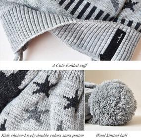 img 2 attached to Warm & Adorable: ENJOYFUR Toddler Winter Hats With Ear Flaps & Fur Pom Pom For Girls And Boys
