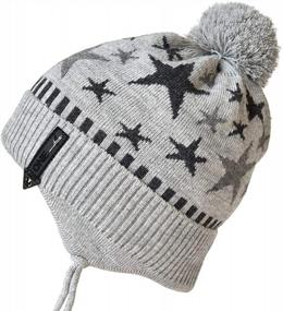 img 3 attached to Warm & Adorable: ENJOYFUR Toddler Winter Hats With Ear Flaps & Fur Pom Pom For Girls And Boys