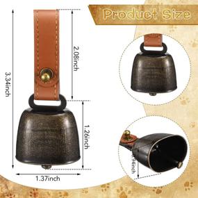 img 3 attached to 🔔 Hotop 2-Piece Metal Bells: Cat & Dog Collar Bell Set - Trackers, Grazing Copper Bells, Noise Makers, Choker Leather Strap - Perfect for Pet Training, Christmas & New Year