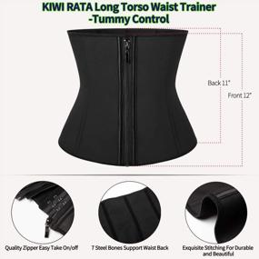 img 2 attached to Get Fit With KIWI RATA'S Women Latex Workout Waist Trainer - X-Shape Faja Trimmer Belt With Double Straps