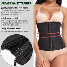 img 3 attached to Get Fit With KIWI RATA'S Women Latex Workout Waist Trainer - X-Shape Faja Trimmer Belt With Double Straps