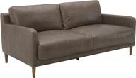 72-дюймовый серый кожаный диван-кушетка с деревянными ножками - amazon brand rivet modern deep логотип