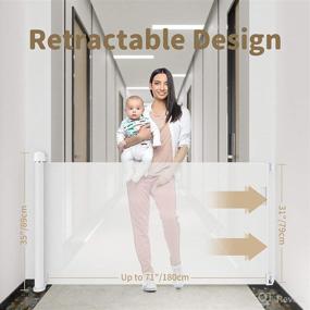 img 3 attached to 👶 BRABURG Retractable Baby Gate: Extra Wide Mesh Dog Gate for Safety and Convenience, 35” Tall and Expands Up to 71” Wide - Ideal for Stairs, Doorways, Hallways, Indoor and Outdoor Use