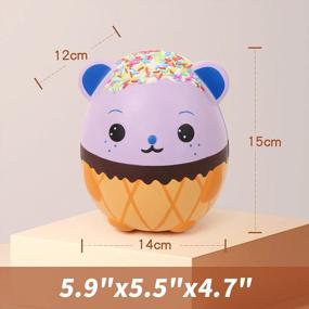 img 3 attached to Anboor Jumbo Panda Egg Squishy Toy: Slow Rising, Creamy Candy Ice Cream Shapes, Scented Kawaii Animal Figurine For Collectors - 5.5 Inches, 1 Piece