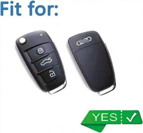 img 1 attached to Углеродное глянцевое волокно Smart Remote Keyless Entry Color Shell Key Case Cover для Audi A3 A4 A6 A8 TT Q7 S6 Складной ключ с лезвием