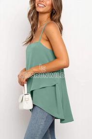 img 2 attached to Chic And Breezy: Summer Women'S Chiffon Tunic Tops With High-Low Hem