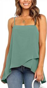 img 4 attached to Chic And Breezy: Summer Women'S Chiffon Tunic Tops With High-Low Hem