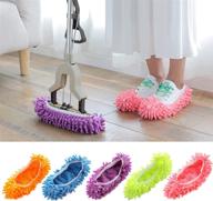 icen 10pcs mop slippers shoes cover: soft, washable & reusable microfiber dust mops for hair cleaning in house, office, bathroom & kitchen logo