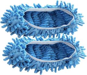 img 1 attached to ICEN 10Pcs Mop Slippers Shoes Cover: Soft, Washable & Reusable Microfiber Dust Mops for Hair Cleaning in House, Office, Bathroom & Kitchen