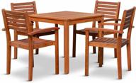 leadville square 5-piece eucalyptus outdoor dining set with natural oil finish - dty living logo