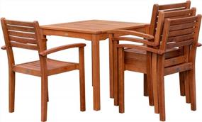 img 1 attached to Leadville Square 5-Piece Eucalyptus Outdoor Dining Set With Natural Oil Finish - DTY Living