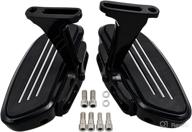 🏍️ high-quality black rear floorboards and mounting bracket for 93-18 harley motorcycle road king street tri electra glide logo