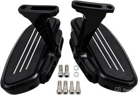 img 4 attached to 🏍️ High-Quality Black Rear Floorboards and Mounting Bracket for 93-18 Harley Motorcycle Road King Street Tri Electra Glide