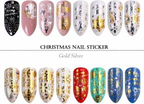 img 2 attached to 16Pcs Gold Silver Nail Sticker Water Snowflake Tree Deer Pattern For DIY Manicure Art Decoration Glitter Set