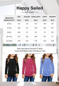 img 1 attached to Happy Sailed Casual Sleeve Button Girls' Clothing and Tops, Tees & Blouses