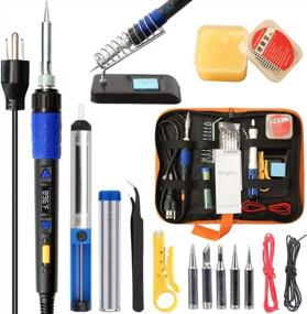 img 4 attached to LCD Digital Soldering Iron Kit With Adjustable Temperature - Includes Wire Cutter, Stand, Tip Set, Desoldering Pump, Solder, Tweezers, Flux Paste - 110W Electronics Soldering Iron