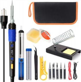 img 3 attached to LCD Digital Soldering Iron Kit With Adjustable Temperature - Includes Wire Cutter, Stand, Tip Set, Desoldering Pump, Solder, Tweezers, Flux Paste - 110W Electronics Soldering Iron