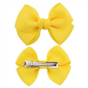 img 2 attached to Stylish And Affordable: ALinmo 80Pcs Baby Girls Hair Clips Set With Solid Color Ribbon Bows For Babies, Kids, And Teens!