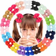 stylish and affordable: alinmo 80pcs baby girls hair clips set with solid color ribbon bows for babies, kids, and teens! logo