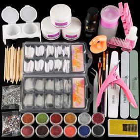 img 4 attached to Acrylic Nail Kit Set Professional Acrylic With Everything For Beginners Acrylic Powder Liquid Monomer Set With Glitter Powder False Tips Nail Art Decoration Tools Manicure Kit For Women
