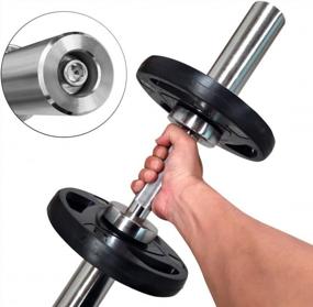 img 2 attached to Olympic 20 Inch Barbell Solid Dumbbell Weight Lifting Bars With Rotating Sleeves, Chrome Bar For 2 Inch Hole Weight Plate,Holds 300 Lbs For Sport Workout Training Gym