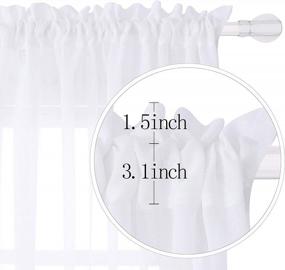 img 3 attached to Freshen Up Your Space With WONTEX Faux Linen White Sheer Curtains - Elegant Semi Sheer Voile For Living Room And Bedroom - Set Of 2 Panels, 55 X 84 Inches Each