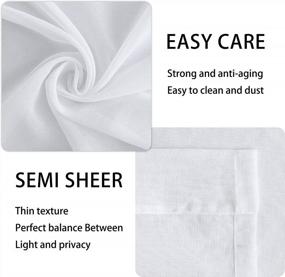 img 2 attached to Freshen Up Your Space With WONTEX Faux Linen White Sheer Curtains - Elegant Semi Sheer Voile For Living Room And Bedroom - Set Of 2 Panels, 55 X 84 Inches Each
