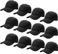 12-pack wholesale solid color baseball caps - adjustable size and plain blank design for customization logo