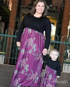 img 6 attached to Stylish Mommy and Me Maxi Dresses: Casual Floral and Plaid Print, Long Sleeve with Convenient Pockets