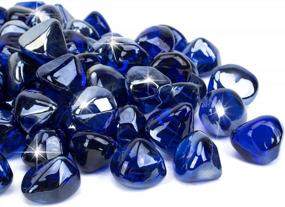 img 4 attached to 1/2 Inch Cobalt Blue Fire Glass Diamonds For Fireplace, Fire Pit & Landscaping - 10 Pound Blended High Luster Mr.Fireglass Rocks