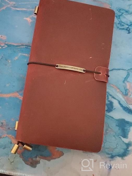 img 1 attached to ☕ Medium Size Coffee Leather Journal Refillable Travelers Notebook | Antique Handmade Leather Writing Diary Notepad | Travel Journal Notebook for Men & Women | 6.7" x 4 review by Alberto Brewster