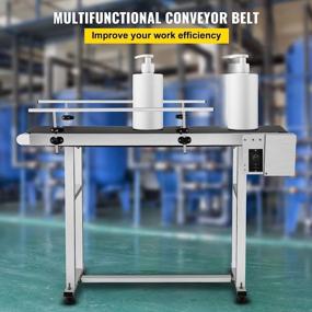 img 3 attached to Happybuy Belt Conveyor 59 X 7.8 Inch Conveyor Table Heavy Duty Stainless Steel Motorized Belt Conveyor For Inkjet Coding Applications Powered Rubber PVC Belt Anti Static (Double Guardrail)