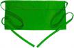 green waitress waiter server short apron with 3 pockets - boharers waist apron logo