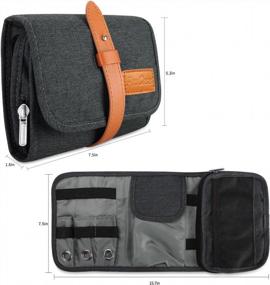 img 3 attached to 🎒 Black ProCase Travel Gadgets Organizer Bag: Portable Cable Roll-Up Pouch for Electronic Accessories