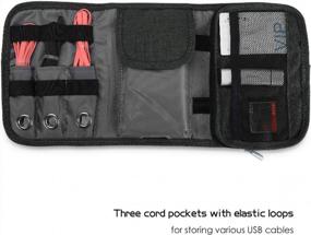 img 2 attached to 🎒 Black ProCase Travel Gadgets Organizer Bag: Portable Cable Roll-Up Pouch for Electronic Accessories
