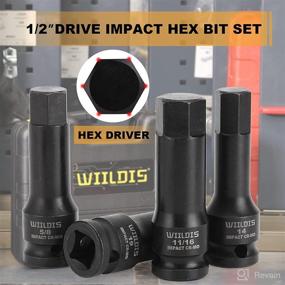 img 1 attached to 🔧 Wildis 1/2-Inch Drive Master Impact Hex Bit Set: Hex Driver, 20-Piece 1/2-Inch Drive Allen Bit Socket Set with Heavy-Duty Storage Case - SAE/Metric (1/4-Inch to 3/4-Inch, 6-19mm) Impact Grade Cr-Mo Steel Sockets