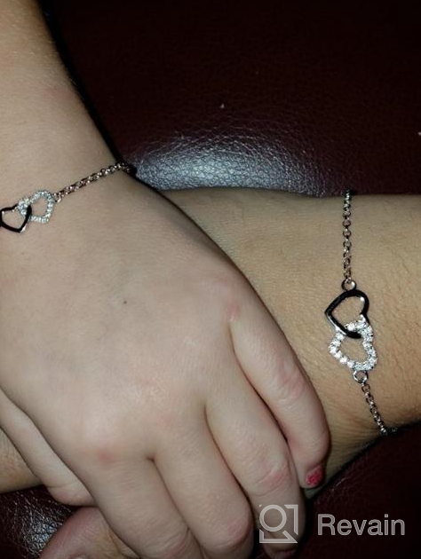 img 1 attached to Mom and Me Double Heart Bracelet 👩 - Sterling Silver Set or Individual Option for Sale review by Carmen Martinez