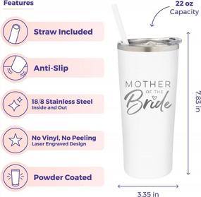 img 1 attached to SassyCups Mother Of The Bride Cup Engraved Vacuum Insulated Stainless Steel Tumbler For Bride'S Mother Engagement Announcement Mother Of The Bride Gifts Bridal Shower Gifts Engagement Gifts