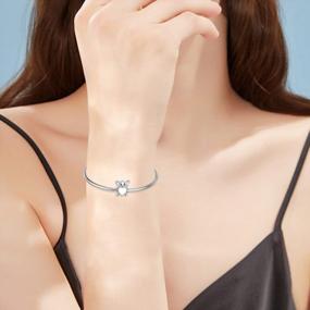 img 1 attached to Персонализированный браслет-подвеска с фотографией из стерлингового серебра - настраиваемый брелок с изображением для женщин и девочек, вмещает 2 фотографии - идеальный подарок