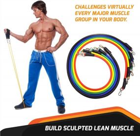 img 1 attached to Get Fit Anywhere With WODFitters Resistance Bands: 11-Piece Portable Home Gym In A Bag