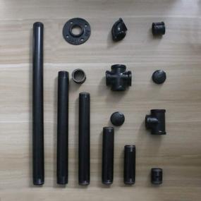 img 1 attached to GeilSpace 1 "× 2" черная металлическая труба - промышленная сталь для стеллажей и фитингов своими руками