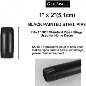 img 3 attached to GeilSpace 1" × 2" Black Metal Pipe - Industrial Steel For DIY Shelving And Fittings