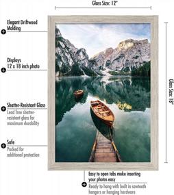 img 3 attached to 12X18 Driftwood Picture Frame By Americanflat- Durable Composite Wood With Shatterproof Glass -Can Hang On Both Horizontal And Vertical Format - Comes With Hanging Hardware For Easy Wall Mounting